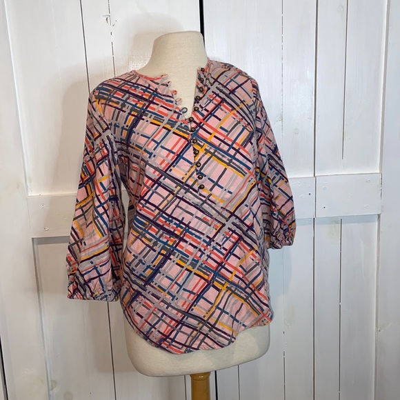 Anthropologie Tops - Maeve Anthropologie Bethesda Colorful Flannel Button Top